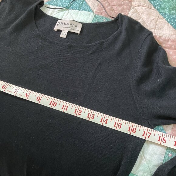 Philosophy Dress Womens M Black Long Sleeve Knit Sweater Lagenlook Artsy Boho - Picture 7 of 10